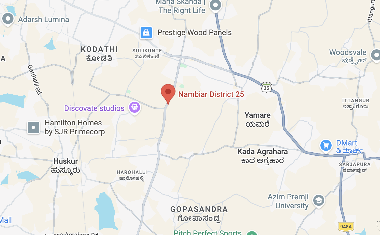 Nambiar District 25 Location – Chandapura-Dommasandra Road, Off Sarjapur Road, Bengaluru